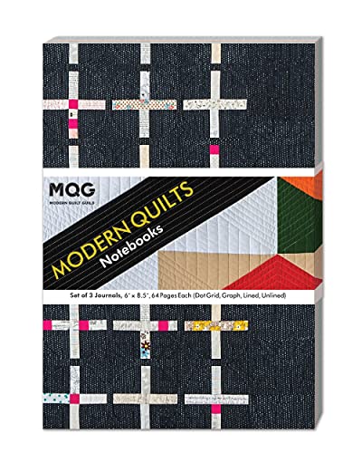 Modern Quilts Notebooks Set of 3 Journals, 6 x 8.5, 64 Pages Each (Dot Grid,  [Multiple copy pack]