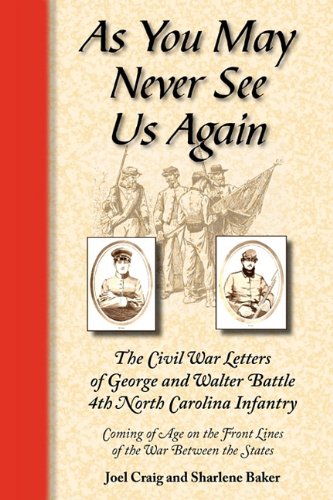 As You May Never See Us Again The Civil War Letters Of George And Walter Battle [Paperback]