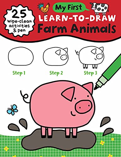 My First Learn-To-Draw Farm Animals (25 Wipe Clean Activities + Dry Erase Mark [Spiral bound]