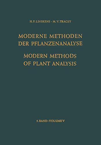 Modern Methods of Plant Analysis / Moderne Methoden der Pflanzenanalyse [Paperback]