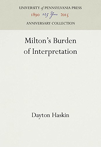 Milton's Burden of Interpretation [Hardcover]