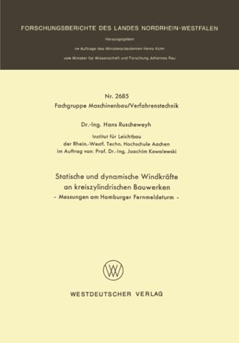 Statische und dynamische Windkrfte an kreiszylindrischen Bauwerken Messungen a [Paperback]
