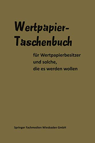 Wertpapier Taschenbuch [Paperback]