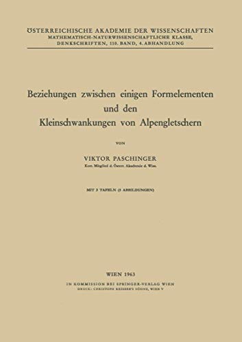 Beziehungen zwischen einigen Formelementen und den Kleinschwankungen von Alpengl [Paperback]