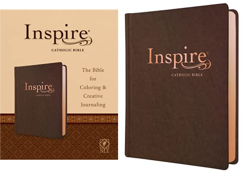 Inspire Catholic Bible NLT (LeatherLike, Dark Brown) The Bible for Coloring &am [Leather / fine bindi]