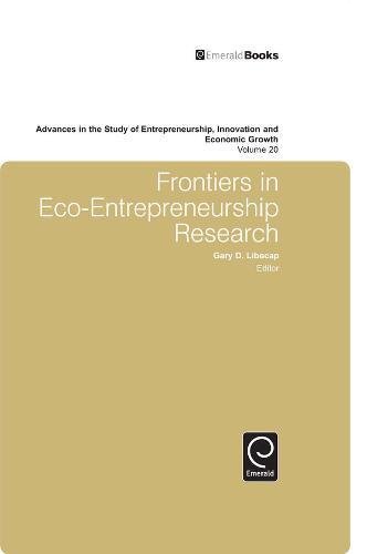 Frontiers in Eco Entrepreneurship Research [Hardcover]