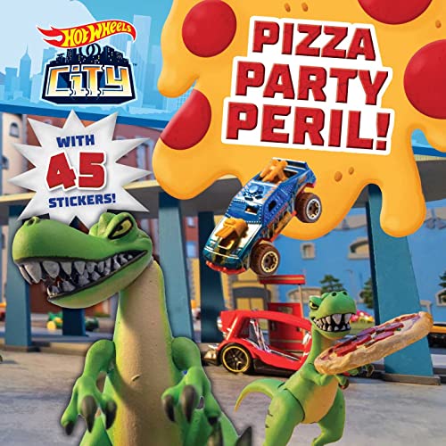 Hot Wheels City Pizza Party Peril Car Racing Storybook with 45 Stickers for K [Paperback]