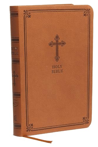 KJV Holy Bible Value Compact Thinline, Brown Leathersoft, Red Letter, Comfort P [Leather / fine bindi]