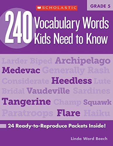 240 Vocabulary Words Kids Need to Know Grade 5 24 Ready-to-Reproduce Packets I [Paperback]