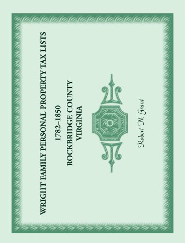 Wright Family Personal Property Tax Lists 1782 to 1850, Rockbridge County, Virgi [Paperback]