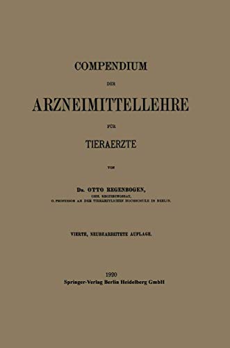 Compendium der Arzneimittellehre fr Tieraerzte [Paperback]