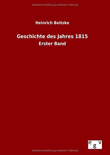 Geschichte Des Jahres 1815 (german Edition) [Hardcover]