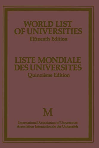 World List of Universities / Liste Mondiale des Universites [Paperback]