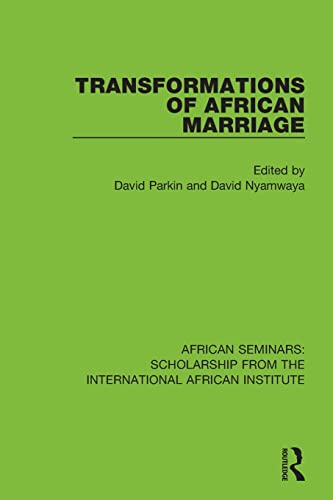 Transformations of African Marriage [Paperback]