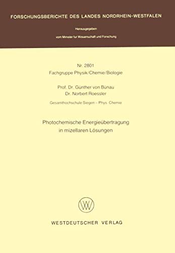 Photochemische Energiebertragung in mizellaren Lsungen [Paperback]