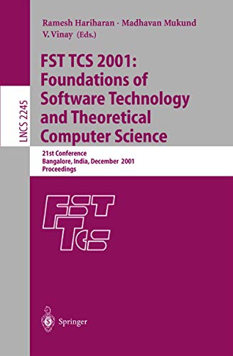 FST TCS 2001 Foundations of Software Technology and Theoretical Computer Scienc [Paperback]