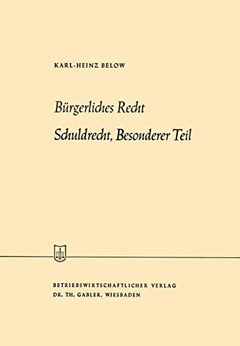 Brgerliches Recht Schuldrecht, Besonderer Teil [Paperback]