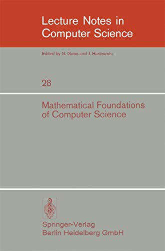 Mathematical Foundations of Computer Science 1974 3rd Symposium at Jadwisin nea [Paperback]