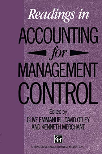 Readings in Accounting for Management Control [Paperback]