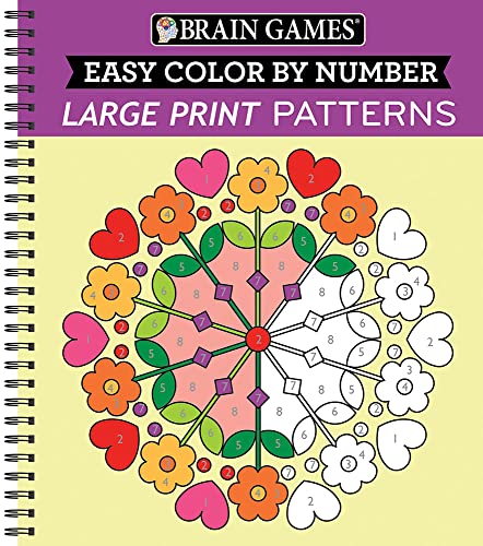 Brain Games - Easy Color by Number Large Print Patterns [Unknown]