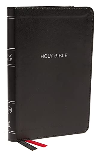 NKJV, Thinline Bible, Compact, Leathersoft, Black, Red Letter, Comfort Print Ho [Leather / fine bindi]