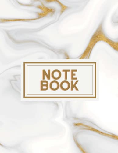 White And Gold Granite Swirl Notebook