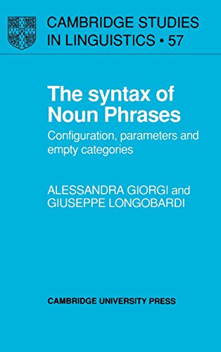 The Syntax of Noun Phrases Configuration, Parameters and Empty Categories [Hardcover]