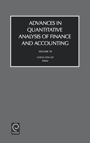 Advances in Quantitative Analysis of Finance and Accounting [Hardcover]