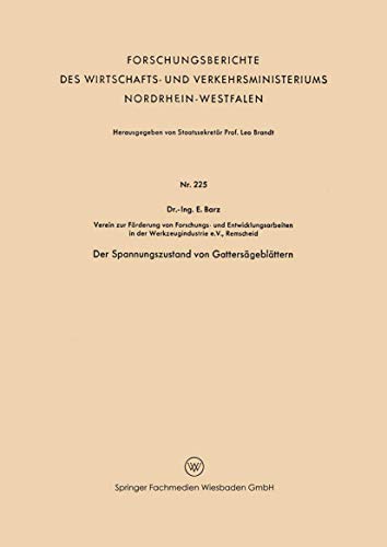 Der Spannungszustand von Gattersgeblttern [Paperback]
