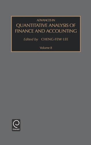 Advances in Quantitative Analysis of Finance and Accounting [Hardcover]