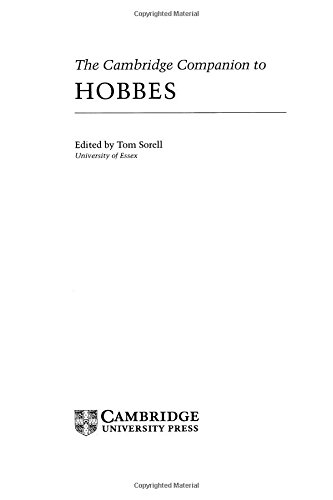 The Cambridge Companion to Hobbes [Hardcover]