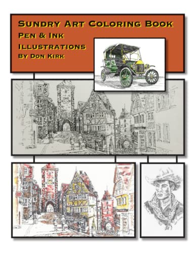 Sundry Art Coloring Book  Pen & Ink Illustrations by Don Kirk [Paperback]