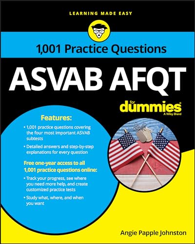 ASVAB AFQT: 1,001 Practice Questions For Dummies [Paperback]