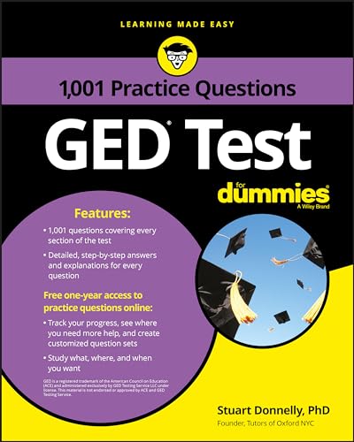 GED Test: 1,001 Practice Questions For Dummies [Paperback]