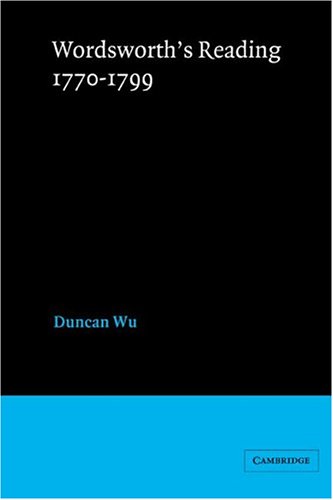 Wordsworth's Reading 1770}}}1799 [Hardcover]