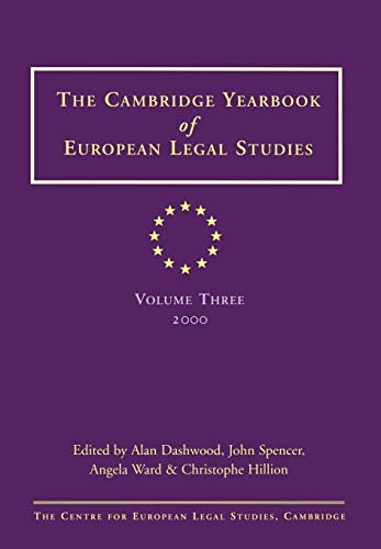 Cambridge Yearbook of European Legal Studies  Vol 3, 2000 [Hardcover]