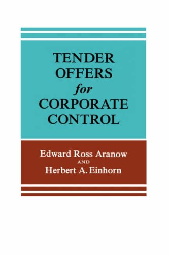 Tender Offers for Corporate Control [Hardcover]