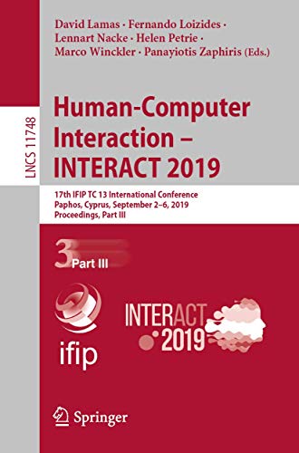 Human-Computer Interaction  INTERACT 2019 17th IFIP TC 13 International Confer [Paperback]