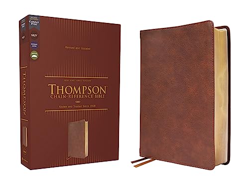 NKJV, Thompson Chain-Reference Bible, Leathersoft, Brown, Red Letter, Comfort Pr [Leather / fine bindi]