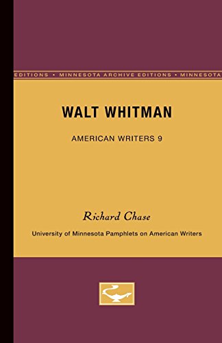 Walt Whitman - American Writers 9 University of Minnesota Pamphlets on American [Paperback]