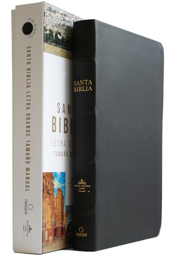 Biblia RVR 1960 letra grande tamao manual, Piel Premier negro / Spanish Bible R [Paperback]