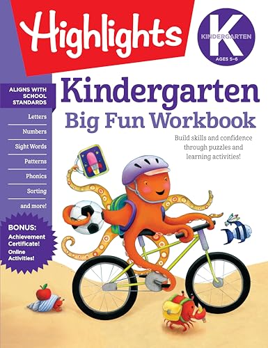 Kindergarten Big Fun Workbook 256-Page School Workbook, Practice Language Arts, [Paperback]