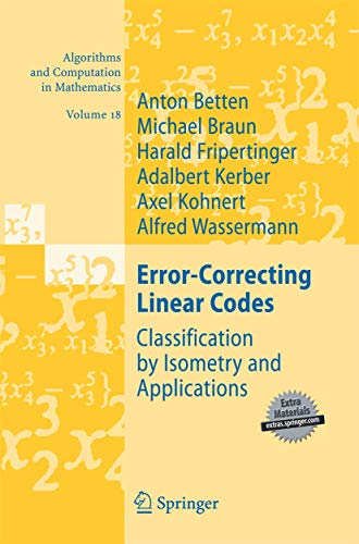 Error-Correcting Linear Codes Classification by Isometry and Applications [Paperback]