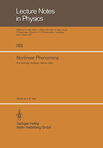 Nonlinear Phenomena Proceedings of the CIFMO School and Workshop held at Oaxtep [Paperback]