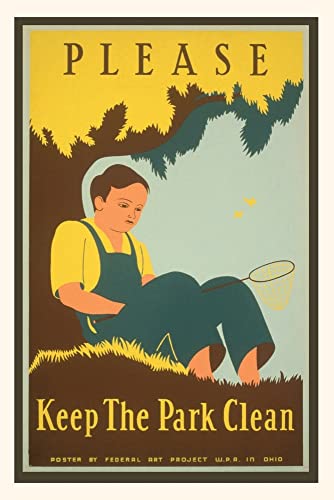 Vintage Journal Please Keep The Park Clean, Boy With Net