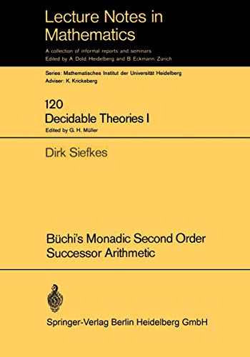 Bchis Monadic Second Order Successor Arithmetic [Paperback]