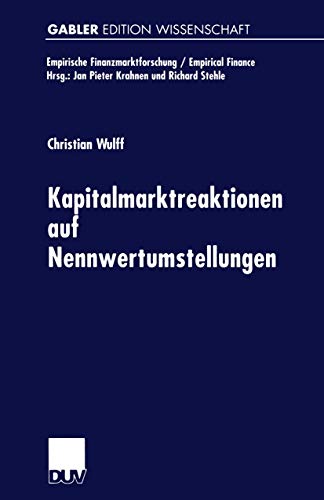 Kapitalmarktreaktionen auf Nennwertumstellungen [Paperback]