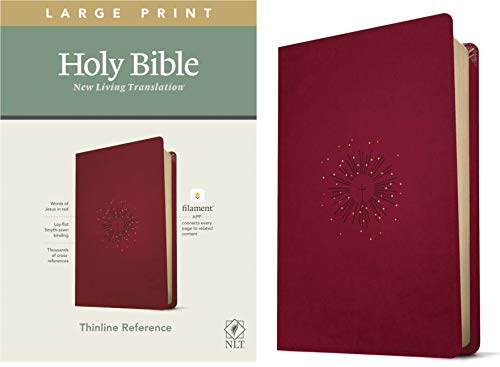 NLT Large Print Thinline Reference Bible, Filament Enabled Edition (Red Letter,  [Leather / fine bindi]