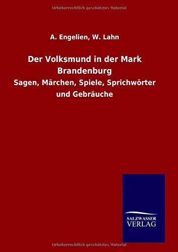 Der Volksmund In Der Mark Brandenburg (german Edition) [Hardcover]