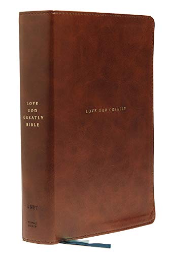 NET, Love God Greatly Bible, Leathersoft, Brown, Comfort Print Holy Bible [Leather / fine bindi]